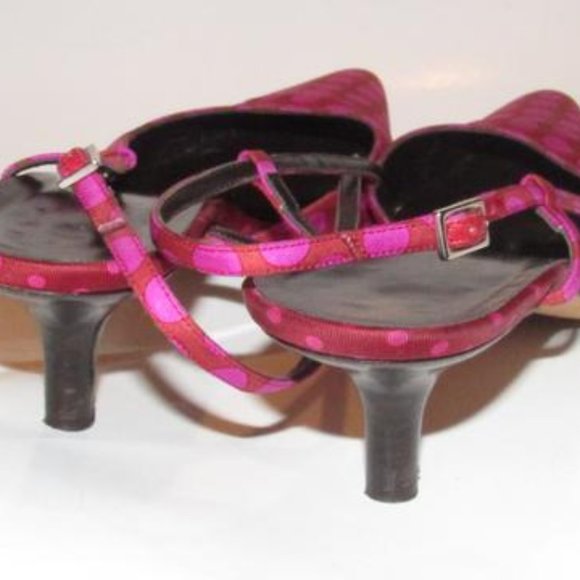 Kate Spade Fuchsia Polka Dots Over Brown Silk - Picture 7 of 8